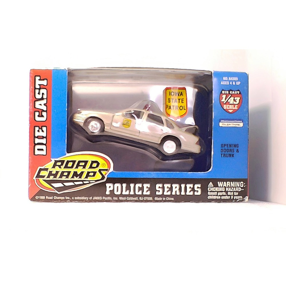 ROAD CHAMPS Police Car Kids 1/43 Tan New Iowa State Patrol Die Cast 64305 1998 - Picture 3 of 16